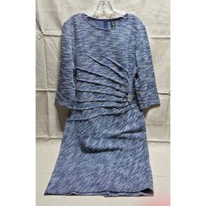 NWT VFSHOW Blue Tweed Ruched Pleated Sheath Work Cocktail Dress XXL